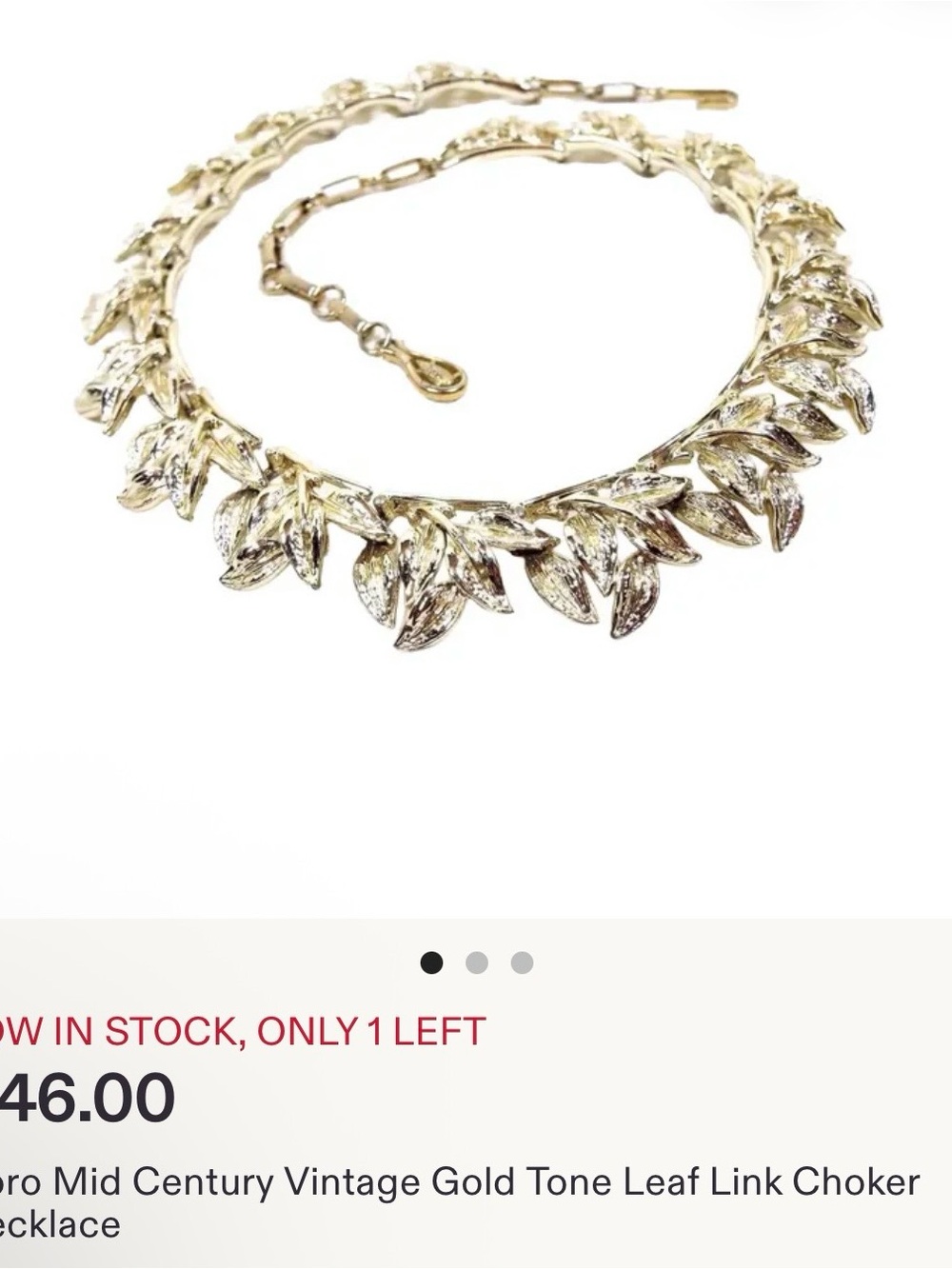 Gold Leaf Link Choker Necklace - Classic Women’s Jewelry